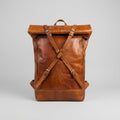 Vintage Leather Roll Top Backpack Handmade Laptop Travel Rucksack