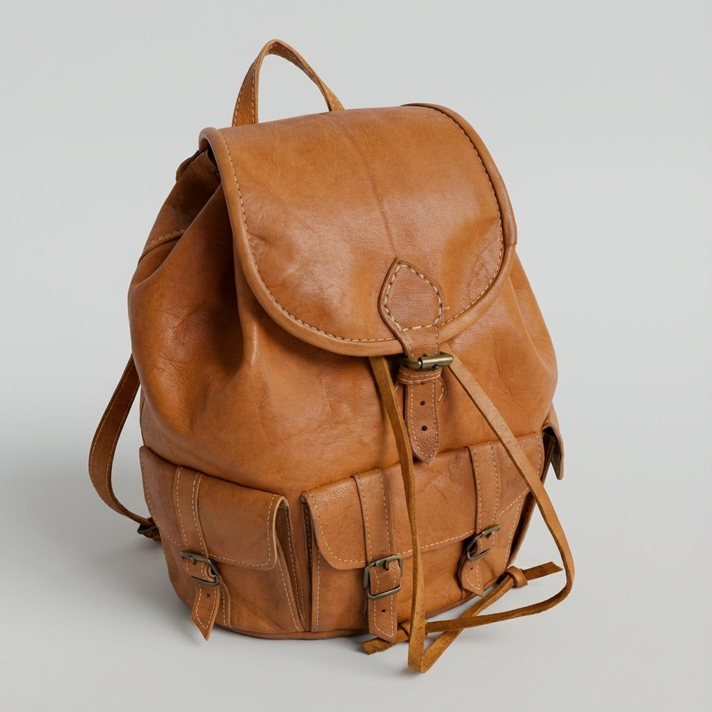 Vintage Leather Backpack Rucksack Handmade Travel Bag