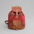 Kilim Leather Backpack Handmade Boho Wool & Tan Leather Rucksack