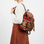 Kilim Leather Backpack, Boho Tribal Rucksack, Vintage Style Bag
