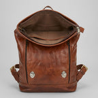 Vintage Leather Roll Top Backpack Handmade Laptop Travel Rucksack