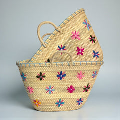 Straw Market Bag – Woven Basket Beach Tote Shopper