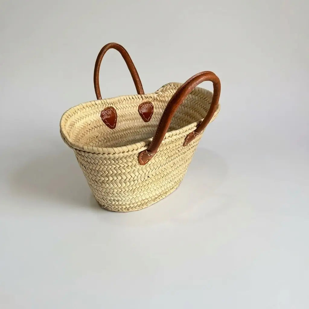 Mini French Market Baskets – Brown Handles
