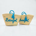 Personalized Straw Beach Bag Custom Embroidered Summer Tote