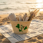 Strawberry Embroidered Straw Basket Bag - Handmade Market Tote
