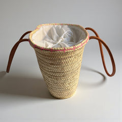 Flamingo Embroidered Straw Beach Bag - Handwoven Summer Tote