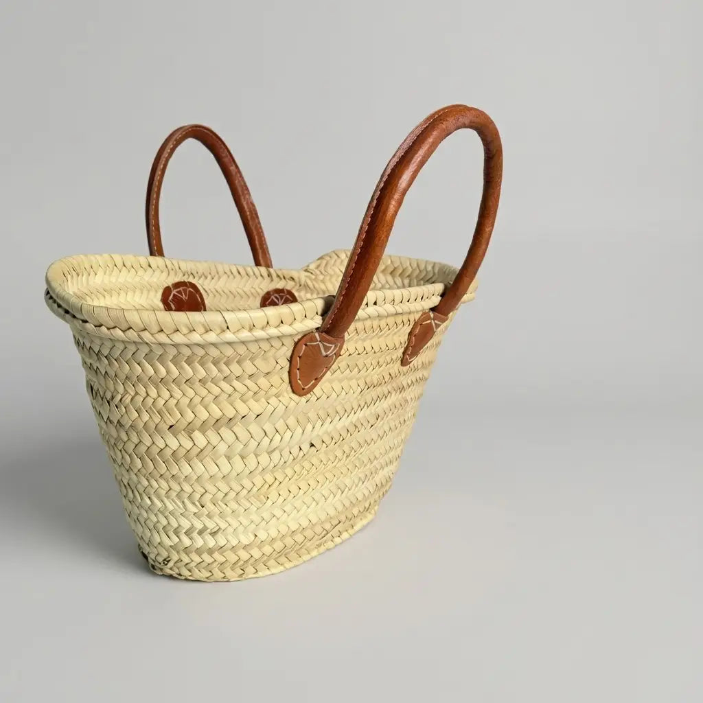 Mini French Market Baskets – Brown Handles