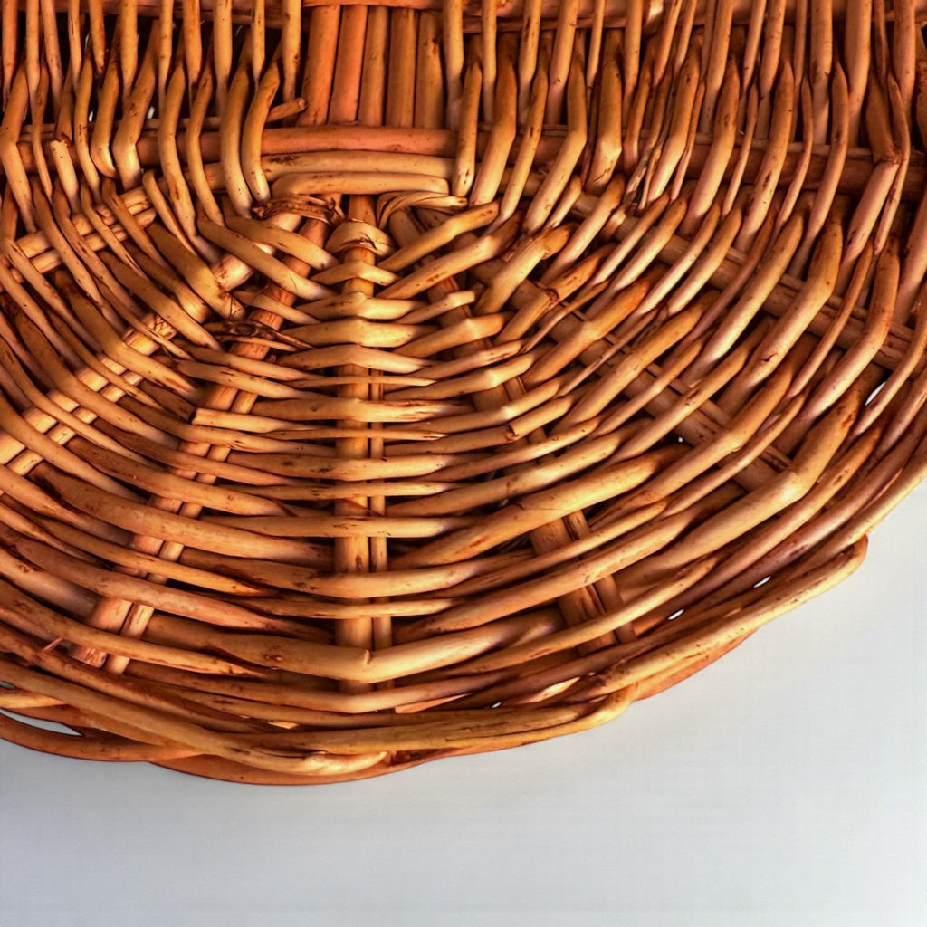 Handmade Wicker Picnic Basket with Double Lid - Oval Willow Hamper
