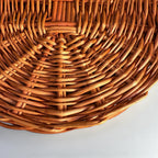 Handmade Wicker Picnic Basket with Double Lid - Oval Willow Hamper