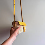 Mustard Suede & Raffia Crossbody Bag - Boho Woven Shoulder Purse