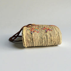 Bohemian Straw Beach Tote with Embroidered Stars - Handcrafted Summer Essential