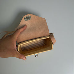 Handmade Straw & Leather Crossbody Bag - Mini Boho Purse