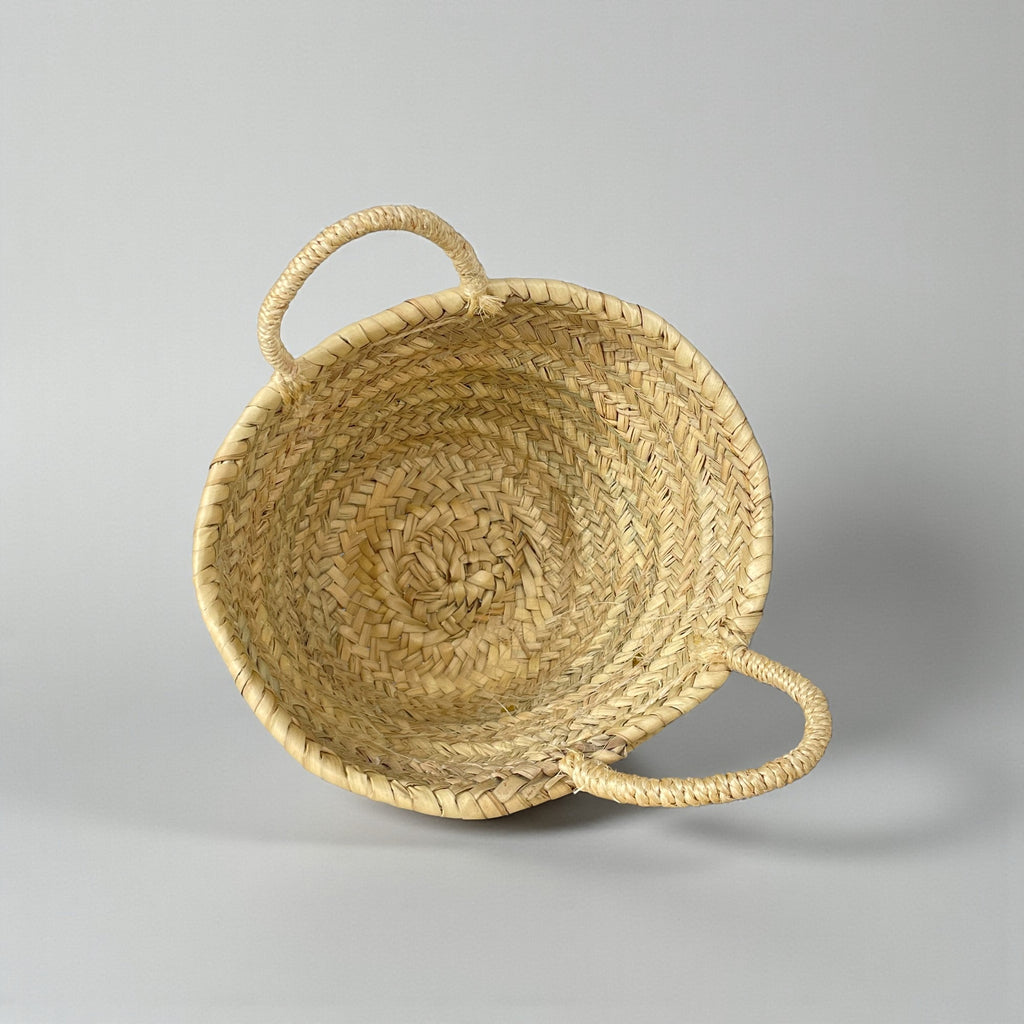 Sequin Straw Basket Mini Tote - Handmade Woven Gift Bag