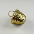 Sequin Straw Basket Set Gold Silver Boho Storage Decor