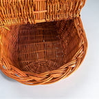 Handmade Wicker Picnic Basket with Double Lid - Oval Willow Hamper