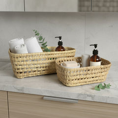 Wicker Tray Bread Basket – Rectangular, Open Weave