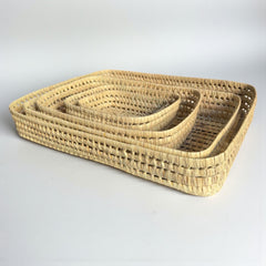 Wicker Tray Rectangular with Handles – Nesting Sizes