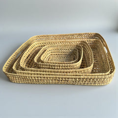 Wicker Tray Rectangular with Handles – Nesting Sizes