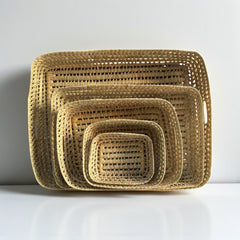 Wicker Tray Rectangular with Handles – Nesting Sizes