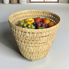 Round Wicker Basket – Rattan Serving & Storage