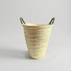 Woven Straw Market Tote with Leather Handles & Tassel