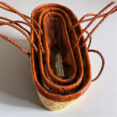 Raffia Tote – Woven Straw Basket Bag with Real Leather Trim