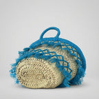 Woven Straw Tote Bag Macrame Fringe Boho Beach Basket