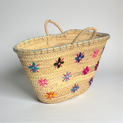 Straw Market Bag – Woven Basket Beach Tote Shopper