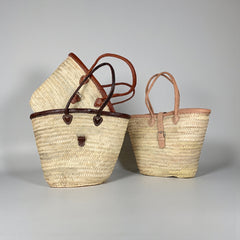 Chic Woven Straw Tote Bag with Leather Handles & Buckle