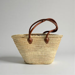 Evil Eye Straw Beach Bag with Leather Handles - Sequin Summer Tote