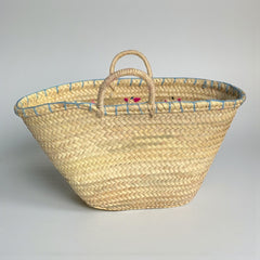 Straw Market Bag – Woven Basket Beach Tote Shopper