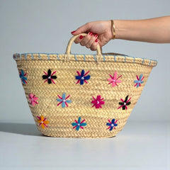 Straw Market Bag – Woven Basket Beach Tote Shopper