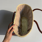 Evil Eye Straw Bag, Large Sequin Woven Market Tote & Leather Handles