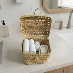 Wicker Basket With Lid — Handwoven Storage Box