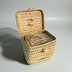 Wicker Basket With Lid — Handwoven Storage Box