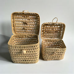 Wicker Basket With Lid — Handwoven Storage Box