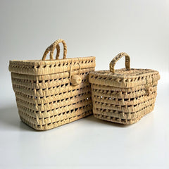 Wicker Basket With Lid — Handwoven Storage Box