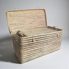 Wicker Basket with Lid – Storage Trunk