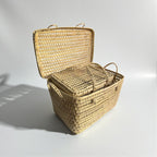Natural Woven Storage Trunk Palm Leaf Chest Organizer