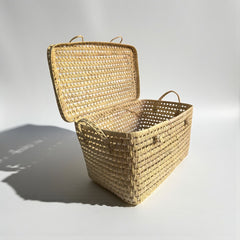 Wicker Basket with Lid – Storage Trunk