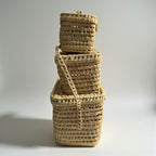 Natural Woven Storage Trunk Palm Leaf Chest Organizer