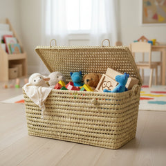 Wicker Basket with Lid – Storage Trunk