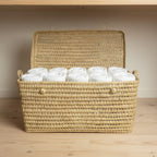 Natural Woven Storage Trunk Palm Leaf Chest Organizer