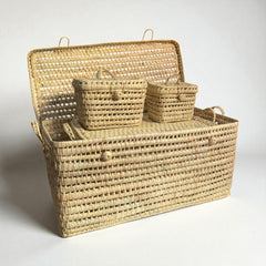 Wicker Basket with Lid – Storage Trunk