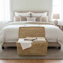 Wicker Basket with Lid – Storage Trunk